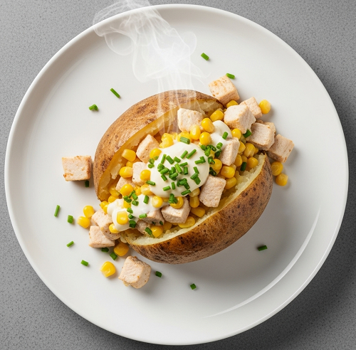 Loaded Baked Potatoes With Chicken Mayo 